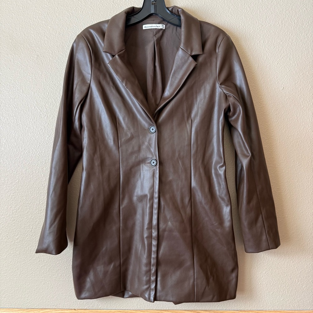 Abercrombie & Fitch Vegan Leather Blazer Mini Dress